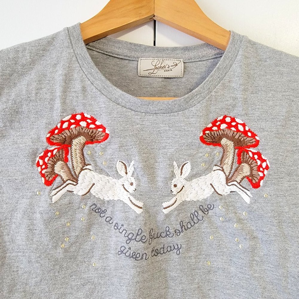 Embroidered T-Shirt with Foul Language, Size XS